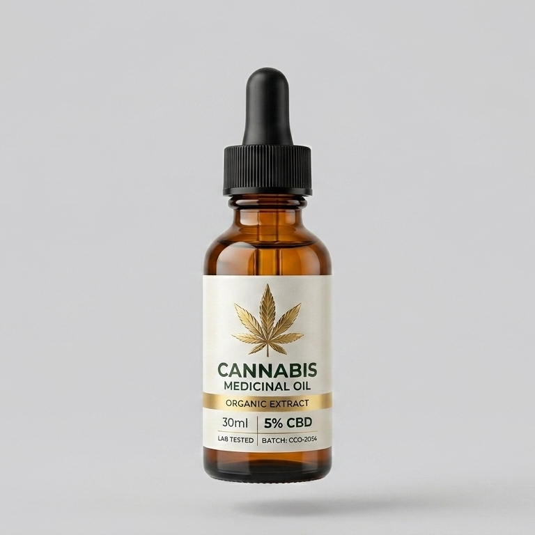 Frasco gotero de aceite medicinal de cannabis